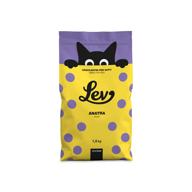 Lev Adult Sterilised Cat Anatra 1,5 kg Crocchette per gatti Sterilizzati