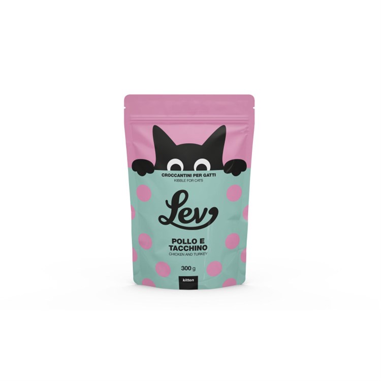 Lev Cat Kitten Pollo e Tacchino 300 gr Crocchette per gattini