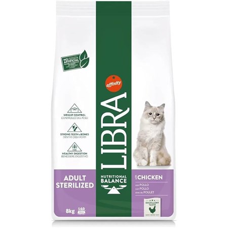 libra cat adult sterilized pollo e orzo 10 kg crocchette per gatto sterilizzato