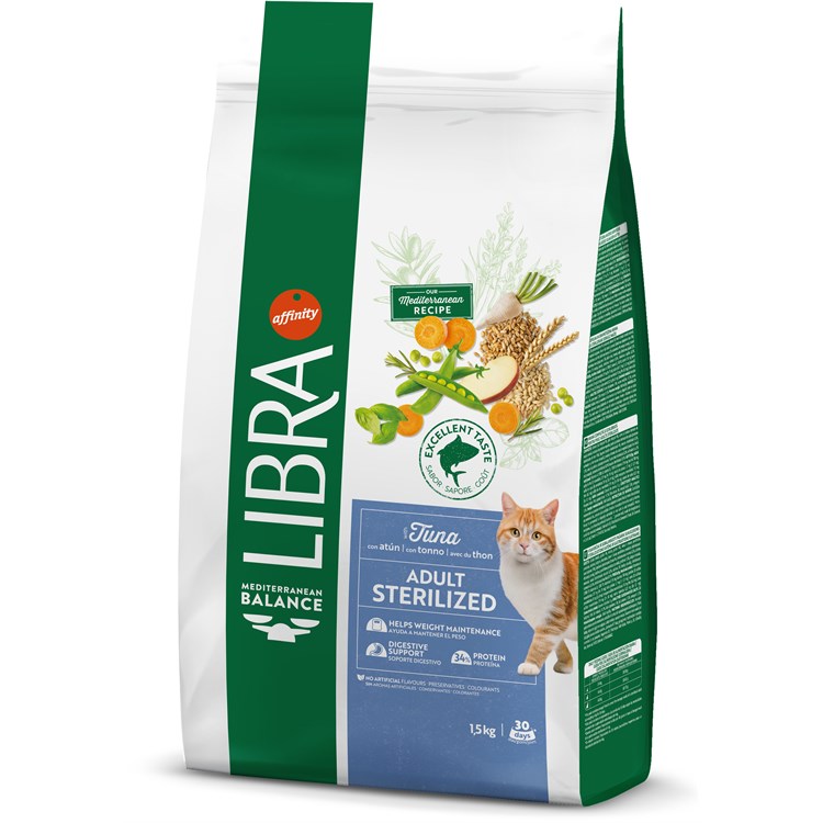 Libra Cat Adult Sterilized Tonno 1,5 kg Crocchette Per Gatto