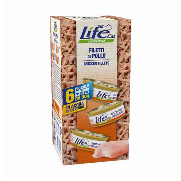 Life Cat Natural Pollo 6 x 50 gr Multipack Umido Gatti