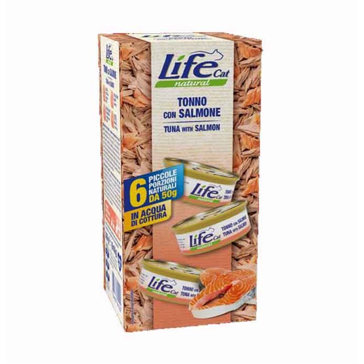 Life Cat Natural Tonno Con Salmone 6 x 50 gr Multipack Umido Gatti