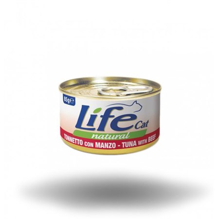 life cat natural tonno e manzo 85 gr scatoletta gatti