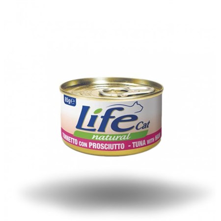life cat natural tonno e prosciutto 85 gr scatoletta gatti