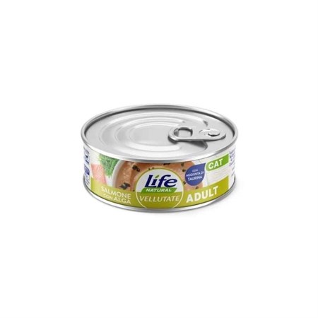 life cat natural vellutate adult salmone alghe marina 70gr scatoletta gatti
