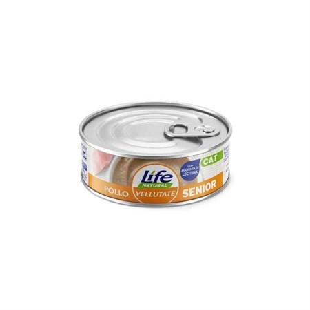 life cat natural vellutate senior pollo 70gr scatoletta gatti