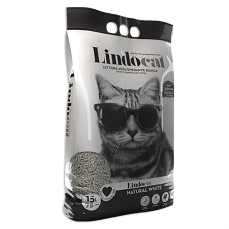 lindocat lettiera natural white 10 l bentonite bianca per gatti