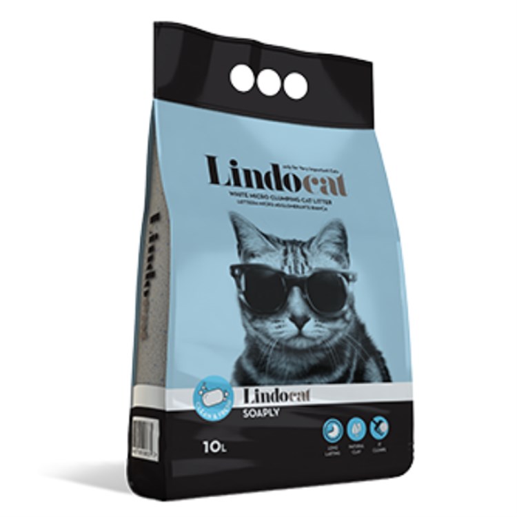 Lindocat Lettiera Soaply 10 L Agglomerante Con Profumo di Pulito Per Gatti