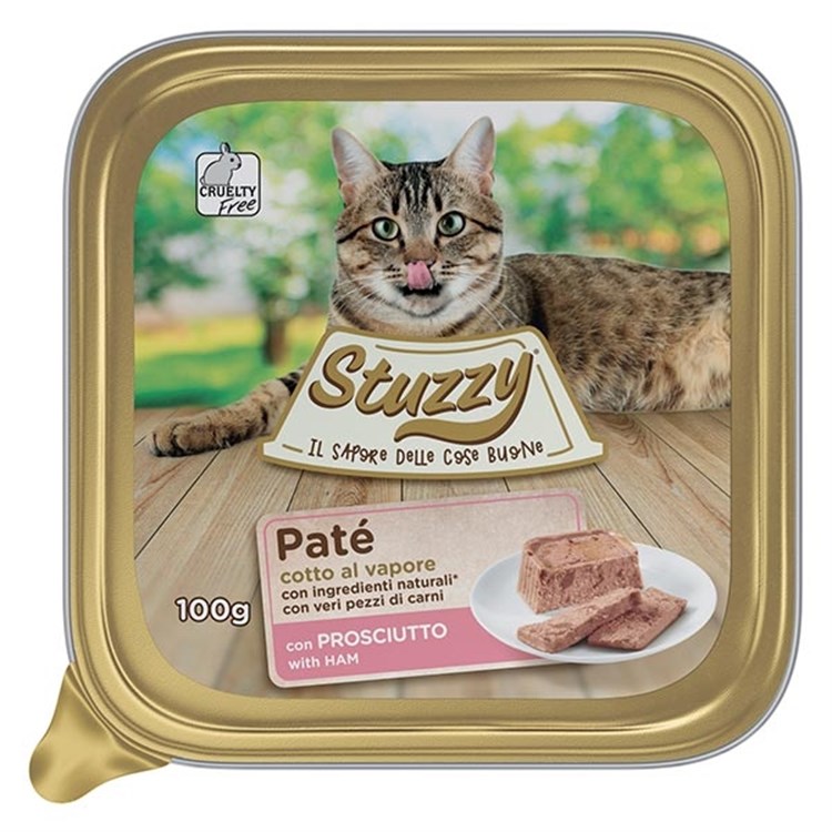 Stuzzy Cat Patè con Prosciutto 100gr Vaschetta Umido Gatto 100 GR