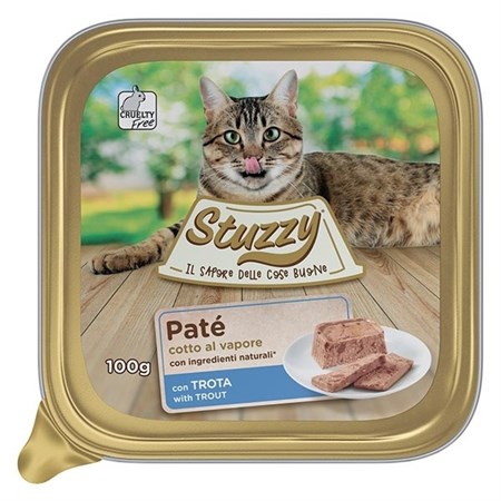 Stuzzy Cat Patè con Trota 100 gr Vaschetta Umido Gatto 100 GR in Gatti