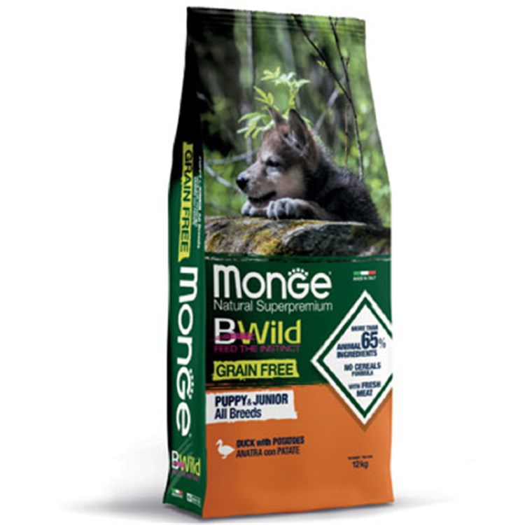 Monge Bwild Grain Free Puppy All Breed Anatra e Patate 12 kg