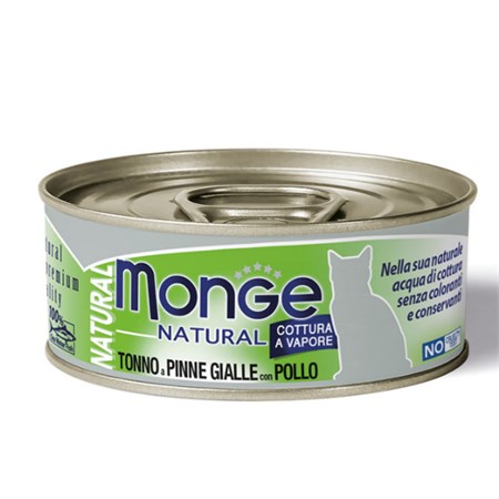 monge cat natural superpremium 80 gr tonno a pinne gialle con pollo per gatti