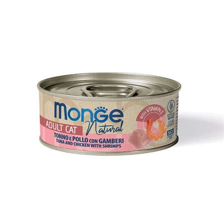 Monge Cat Natural superpremium 80 gr Tonno Pollo e Gamberi Per Gatti in Gatti
