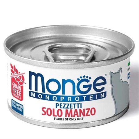 monge cat pezzetti mono manzo 80 gr