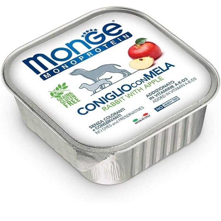 Monge Coniglio Mela150 gr Monoproteico Grain Free Umido per Cani