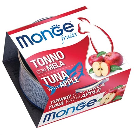 monge fruits tonno con mela 80 gr per gatti
