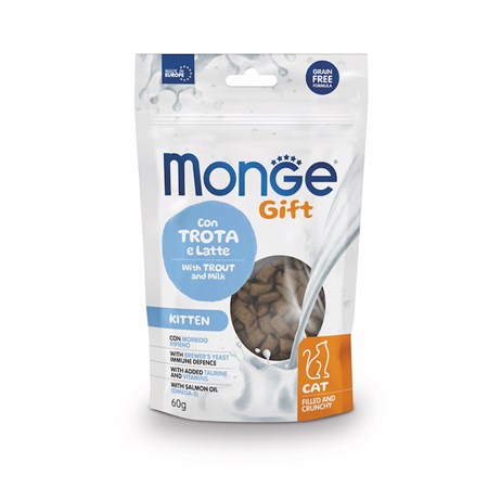 monge gift sterilised anatra mirtilli rossi 60 gr snack per gatti