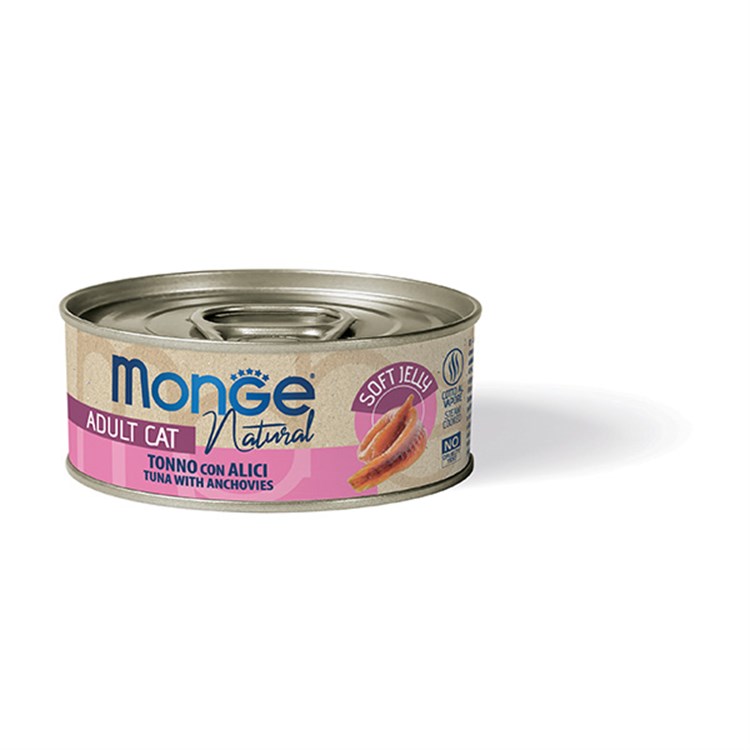 Monge Natural Senior Tonno Alici in Jelly 80 gr Scatoletta Superpremium Per Gatti