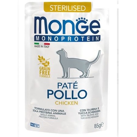 monge monoproteico pate sterilised pollo 85 gr bustina per gatti