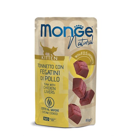 monge natural superpremium 80 gr kitten tonno con fegatini di pollo bustina per gattini