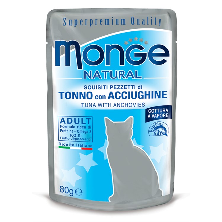 Monge Natural Superpremium 80 gr Tonno Con Alici Bustina Per Gatti
