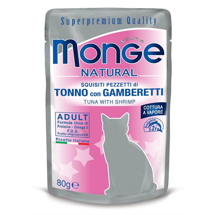 Monge Natural Superpremium 80 gr Tonno Con Gamberi Bustina Per Gatti