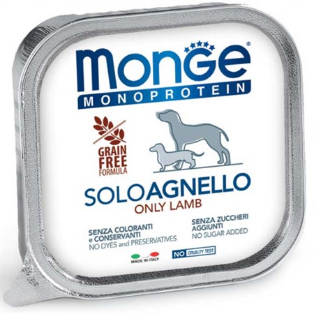 monge solo agnello monoproteico 150 gr umido per cani