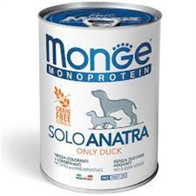 Monge Solo Anatra Monoproteico 400 gr Umido per Cani