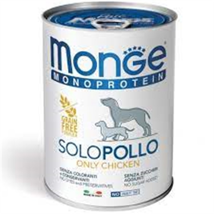 Monge Solo Pollo Monoproteico 400 gr Umido per Cani