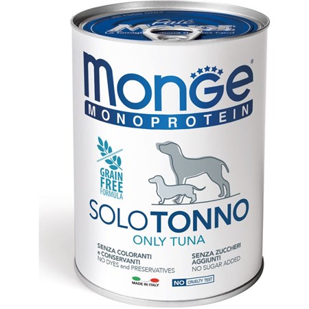 monge solo tonno monoproteico 400 gr umido per cani