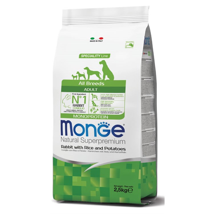 Monge Superpremium Adult All Breed Coniglio Riso Patate 12 kg Cane