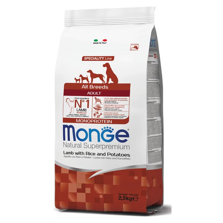 Monge Superpremium Adult All Breeds Agnello e Riso 12 kg Cane