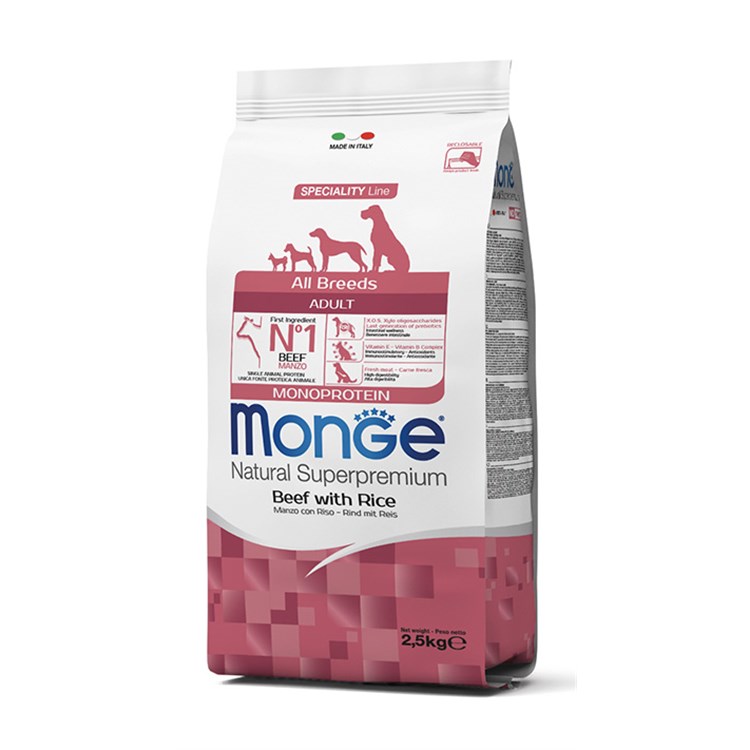 Monge Superpremium All Breeds Adult Monoproteico Manzo e Riso 12 kg