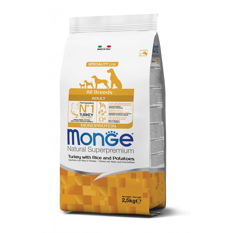Monge Superpremium All Breeds Adult Monoproteico Tacchino Riso 12 kg