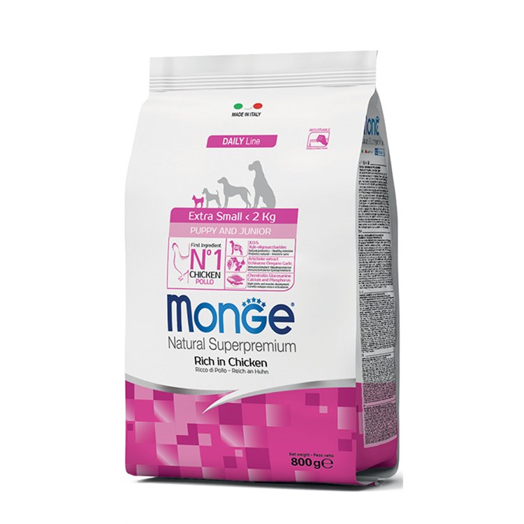 Monge Superpremium Extra Small Puppy & Junior 800 gr Ricco di Pollo