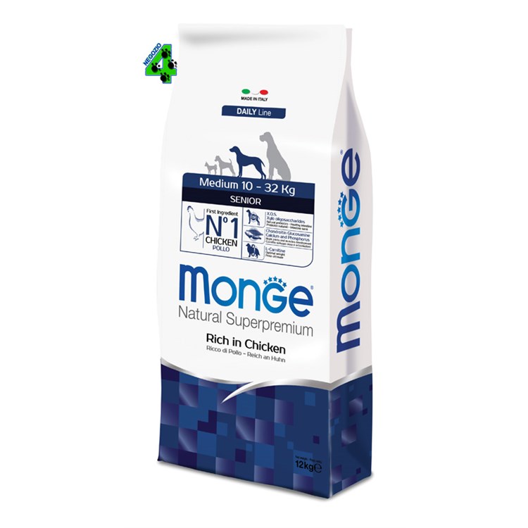 Monge Superpremium Medium Senior Pollo 12 kg Per Cani Anziani
