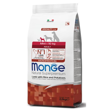 monge superpremium mini adult agnello 2 5 kg per cani