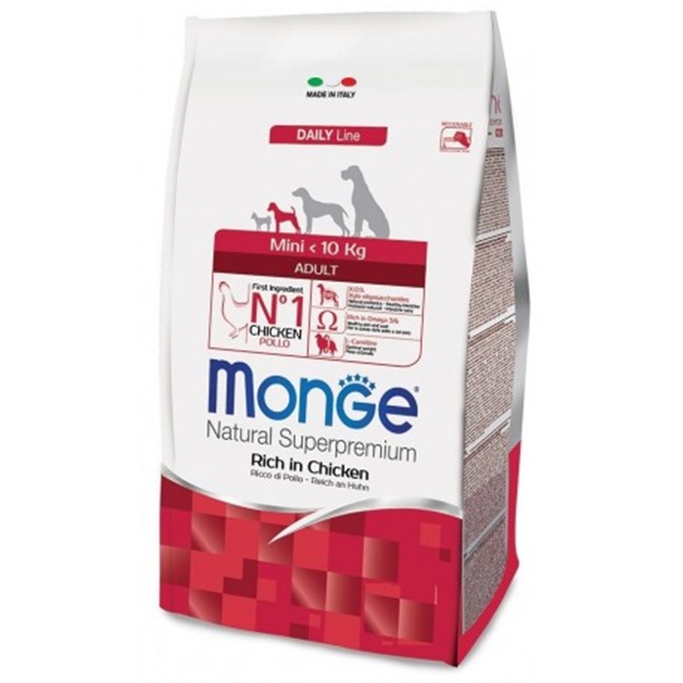 Monge Superpremium Mini Adult Cane 7,5 kg Gusto Pollo DANNEGGIATO rimanenza 3,5kg