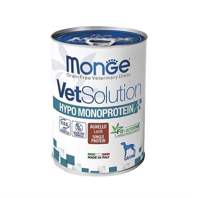Monge VetSolution Hypo Monoprotein Agnello 400 gr Lattina Cani