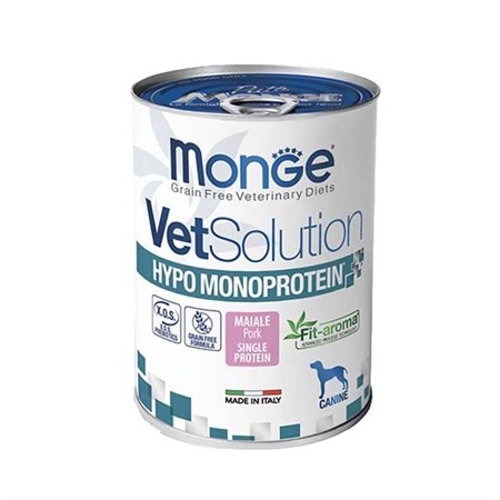 monge vetsolution hypo monoprotein maiale 400 gr lattina cani