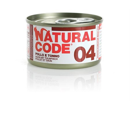 natural code 04 pollo e tonno 85 gr per gatti