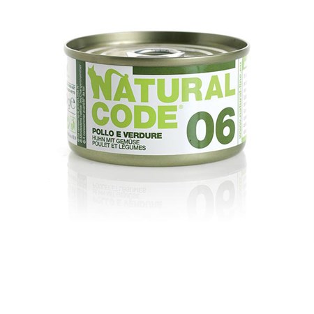 natural code 06 pollo e verdure 85 gr per gatti