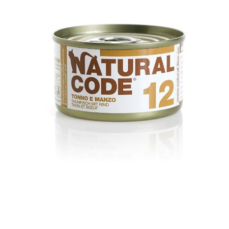 natural code 12 tonno e manzo 85 gr per gatti