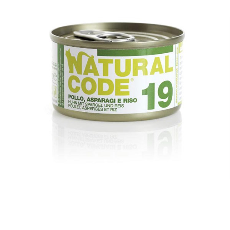 Natural Code 19 Pollo e Asparagi 85 gr Per Gatti