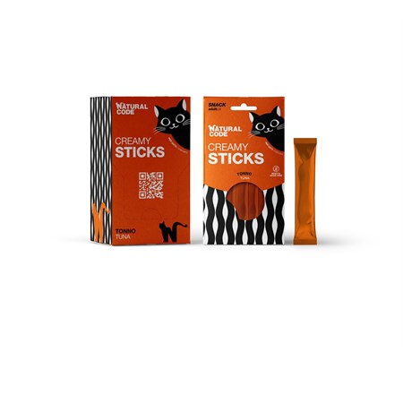 natural code creamy stick tonno 4 x 14 gr snack per gatti