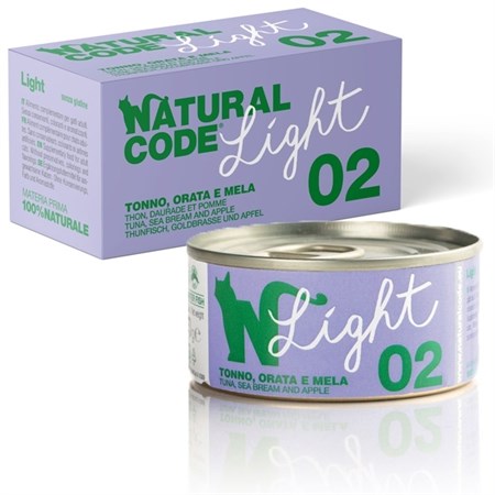 natural code light 02 pollo bacche di goji e carote 85 gr per gatti