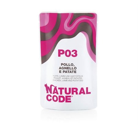 natural code p03 pollo agnello e patate 70 gr per gatti