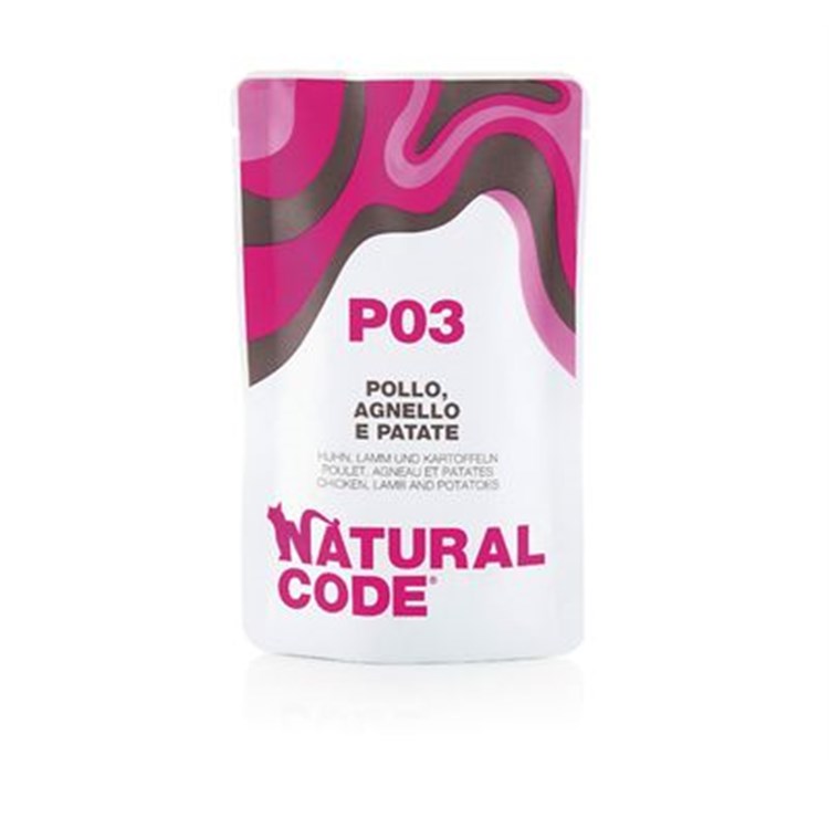 Natural Code P03 Pollo Agnello e Patate 70 Gr Per Gatti