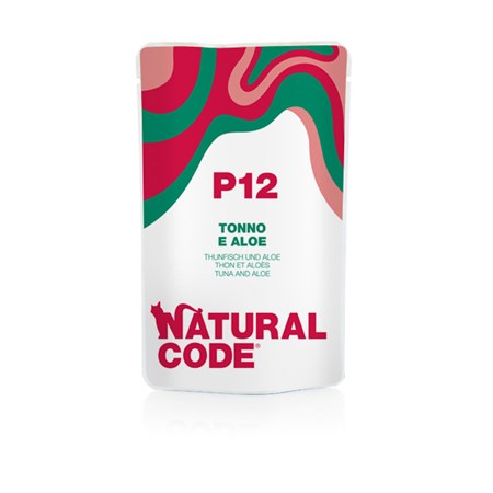 natural code p12 tonno e aloe 70 gr bustina per gatti