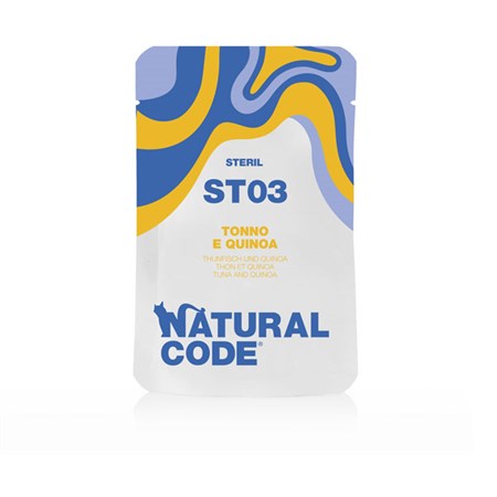 natural code st03 sterilised tonno e quinoa 70 gr per gatti
